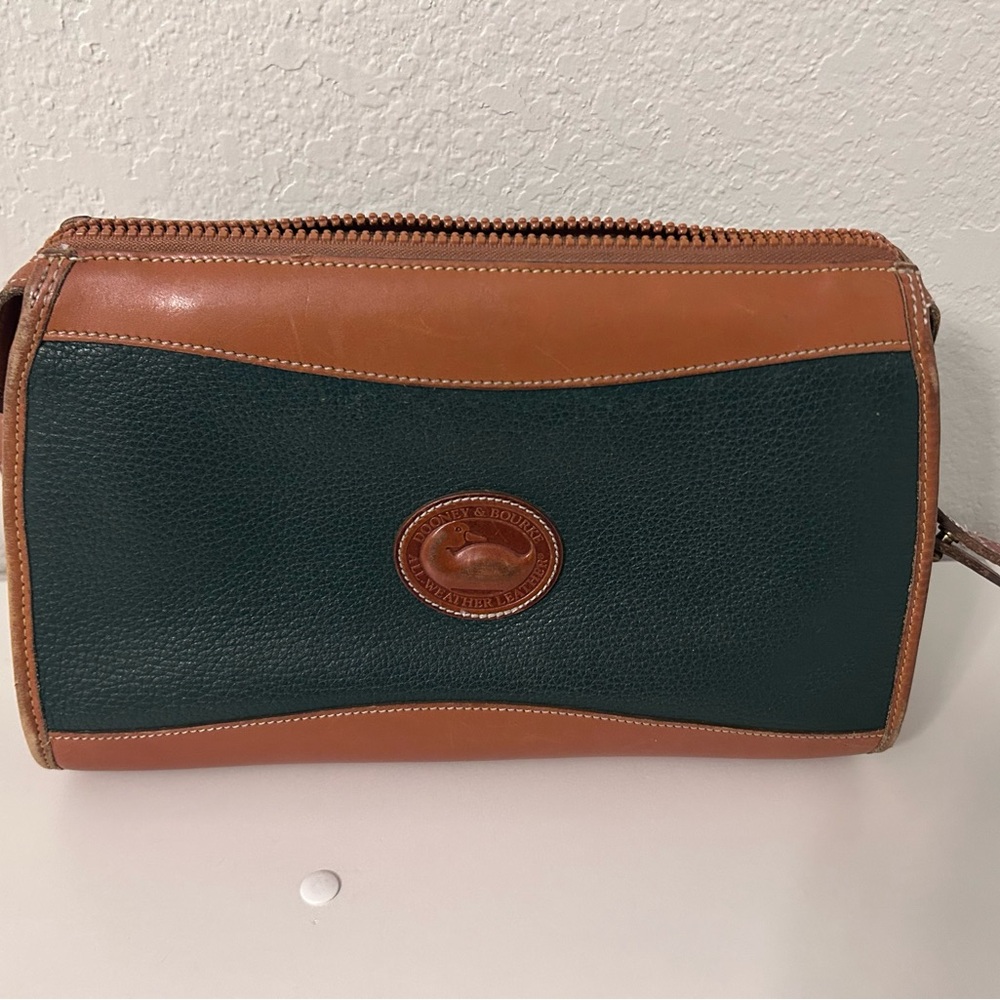 Vintage Dooney & Bourke Cypress Green Genuine Leather Equestrian Crossbody Bag